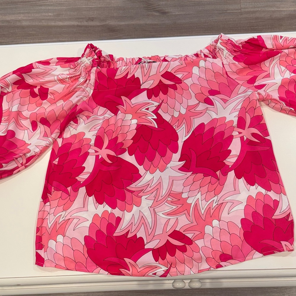 Trina Turk Pink Floral Blouse equinox 2